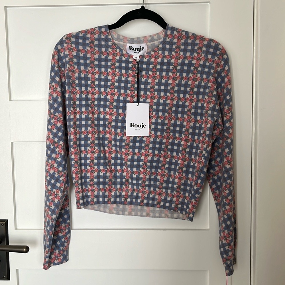 Rouje paisley light sweater cottagecore size small 36 NWT